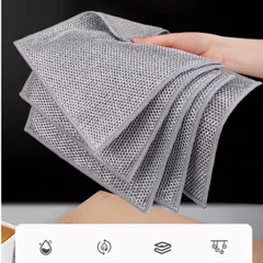 SET 5 Khăn thép rửa bát 2 lớp dạng hợp kim đa năng tiện dụng 20x20cm