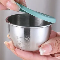 Hũ đựng nước chấm inox UYIKU Nhật Bản có nắp silicon 50ml - Đựng nước sốt, thực phẩm cấp đông cho bé