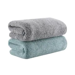 Set 2 Khăn tắm cao cấp UYIKU Nhật Bản lông siêu mềm, siêu thấm hút size 75x34cm