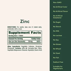 Nature's Bounty Zinc 50mg - Bổ sung kẽm hỗ trợ chống oxy hóa thúc đẩy một hệ thống miễn dịch 240 viên chính hãng sản xuất Mỹ