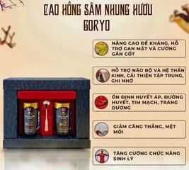 Cao Hồng Sâm Nhung Hươu Goryo - Tinh Chất Nhung Hươu & Hồng Sâm Hàn Quốc (2 Lọ x 250g) - Bổ Dưỡng Cơ Thể, Tăng Cường Sức Khỏe 848864
