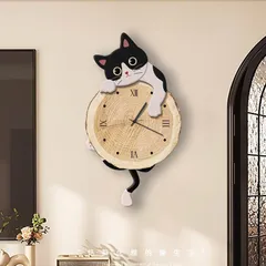 Tranh đồng hồ đèn led thú cưng lắc chân mẫu mới hiện đại kèm đinh