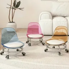 Ghế Ngồi Tiện lợi Chất Liệu Acrylic Có Bánh Xe Ghế Cao Cấp Tựa Lưng Trong Suốt bền bỉ cho ba mẹ và Bé
