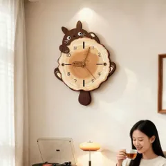 Tranh đồng hồ đèn led thú cưng lắc chân mẫu mới hiện đại kèm đinh