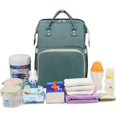 Túi đựng đồ đi lại mẹ bé Túi xách đa năng cho mẹ, giường cũi di động gấp gọn, ba lô đeo vai đôi thời trang, dung tích lớ