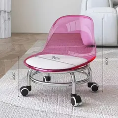 Ghế Ngồi Tiện lợi Chất Liệu Acrylic Có Bánh Xe Ghế Cao Cấp Tựa Lưng Trong Suốt bền bỉ cho ba mẹ và Bé