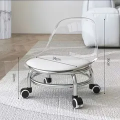 Ghế Ngồi Tiện lợi Chất Liệu Acrylic Có Bánh Xe Ghế Cao Cấp Tựa Lưng Trong Suốt bền bỉ cho ba mẹ và Bé