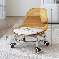 Ghế Ngồi Tiện lợi Chất Liệu Acrylic Có Bánh Xe Ghế Cao Cấp Tựa Lưng Trong Suốt bền bỉ cho ba mẹ và Bé