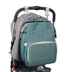 Túi đựng đồ đi lại mẹ bé Túi xách đa năng cho mẹ, giường cũi di động gấp gọn, ba lô đeo vai đôi thời trang, dung tích lớ