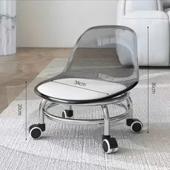 Ghế Ngồi Tiện lợi Chất Liệu Acrylic Có Bánh Xe Ghế Cao Cấp Tựa Lưng Trong Suốt bền bỉ cho ba mẹ và Bé