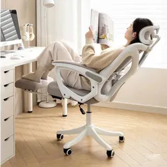Ghế công thái học Ergonomic S08, Ghế xoay ngả lưng, gác chân thư giãn, streamer, làm việc, giải tr