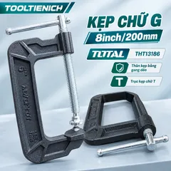 KẸP CHỮ G TOTAL THT13186 8INCH/200MM – THÂN GANG DẺO, TRỤC KẸP CHỮ T