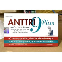 ANTTRĨ 9PLUS An Trĩ plus thanh nhiệt nhuận tràng, hỗ trợ làm giảm cho người bị bệnhh trĩ, tăng sức bền thành mạch