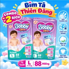 Giá sốc [ COMBO 2 BỊCH ] Tã Quần Bobby Ultra M96 L88 XL74 XXL68 – Bỉm Quần Cho Bé Mỏng Nhẹ, Thấm Hút Tốt