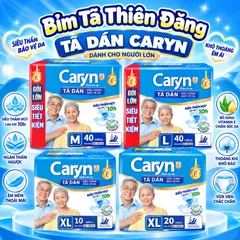 Tã Dán Caryn Xanh Cho Người Lớn Size M40 L40 XL10 XL20 – Tã Bỉm Người Già Thấm Hút Tốt, Chống Tràn