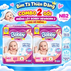 [ COMBO 2 BỊCH ] Miếng Lót Bobby Newborn 2 40 Miếng/60 Miếng Cho Bé Sơ Sinh, Mềm Mại Thấm Hút Tốt