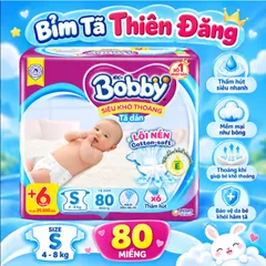 Tã Dán Bobby Chính Hãng SX70 S80 M76 – Mềm Mại, Thấm Hút Tốt, Khô Thoáng Cho Bé