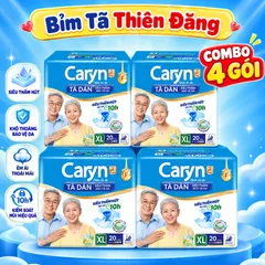 [ COMBO 4 BỊCH ] Tã Dán Caryn Xanh Cho Người Lớn Size M40 L40 XL10 XL20 – Tã Bỉm Người Già Thấm Hút Tốt, Chống Tràn