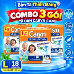 [ COMBO 3 BỊCH ] Tã Dán Caryn Tiết Kiệm M10 L10 M18 L18 Cho Người Lớn, Thấm Hút Tốt, Chống Tràn, Thoáng Khí