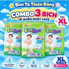 [ COMBO 3 BỊCH ] Tã Quần Baby Love Chính Hãng M48 L48 XL48 2XL48 3XL33 4XL33 5XL33 – Bỉm QuầN Mềm Mỏng, Thấm Hút Tốt