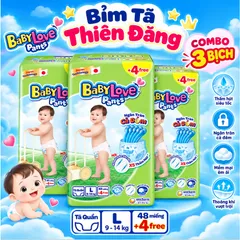 [ COMBO 3 BỊCH ] Tã Quần Baby Love Chính Hãng M48 L48 XL48 2XL48 3XL33 4XL33 5XL33 – Bỉm QuầN Mềm Mỏng, Thấm Hút Tốt