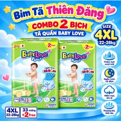 [ COMBO 2 BỊCH ] Tã Quần Baby Love Chính Hãng M48 L48 XL48 2XL48 3XL33 4XL33 5XL33 – Bỉm Quần Mềm Mỏng, Thấm Hút Tốt