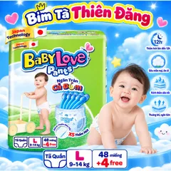 Tã Quần Baby Love Chính Hãng M48 L48 XL48 2XL48 3XL33 4XL33 5XL33 – Bỉm Quần Cho Bé Mềm Mỏng, Thấm Hút Tốt