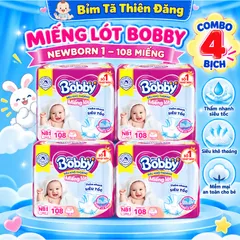 [ COMBO 4 BỊCH ] Miếng Lót Sơ Sinh Bobby Newborn 1 40 Miếng/60 Miếng – Miếng Lót Cho Bé Sơ Sinh Mềm Mại, Thấm Hút Tốt