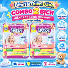 [ COMBO 2 BỊCH ] Miếng Lót Sơ Sinh Bobby Newborn 1 64 Miếng/108 Miếng – Miếng Lót Cho Bé Sơ Sinh Mềm Mại, Thấm Hút Tốt