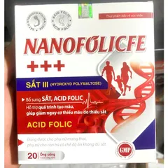 NANOFOLICFE +++ nano fe folic bổ sung sắt và acid folic, giảm thiếu máu do thiếu sắt, hỗ trợ quá trình tạo máu ống 