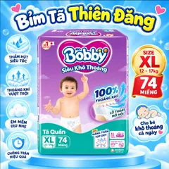 Tã Quần Bobby Ultra M96 L88 XL74 XXL68 – Bỉm Quần Cho Bé Mỏng Nhẹ, Thấm Hút Tốt