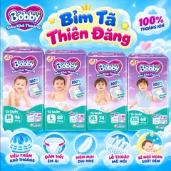 Tã Quần Bobby Ultra M96 L88 XL74 XXL68 – Bỉm Quần Cho Bé Mỏng Nhẹ, Thấm Hút Tốt