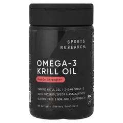 Viên Uống Dầu Nhuyễn Thể Hỗ Trợ Tim Mạch Sports Research Omega-3 Krill Old Double Strength 60 viên