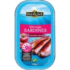 Cá mòi Deep Cove Sardines hộp 125g sản phẩm Úc thơm ngon