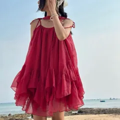 [tặng quần, dây nơ] váy hai dây cột nơ dáng bèo tầng, set hè đi biển chất tơ mềm Hyday.khosi