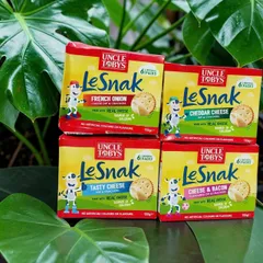 Uncle Tobys LeSnak Cheese bánh quy phô mai kèm khay sốt chấm Úc