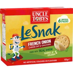 Uncle Tobys LeSnak Cheese bánh quy phô mai kèm khay sốt chấm Úc