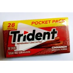 Hộp 50,4g _28thanh kẹo Gum Trident không đường ,hsd:12/2026
