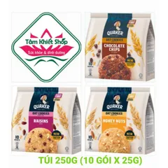bánh quy yến mạch Quaker 3 vị túi 250g, hsd 1/27