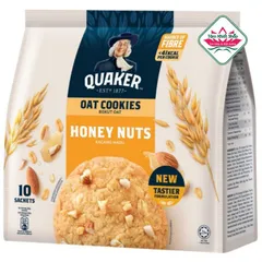 bánh quy yến mạch Quaker 3 vị túi 250g, hsd 1/27