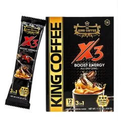 combo 3 hộp 324gr King Coffee 3X sữa, hsd:10/27