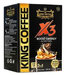 combo 3 hộp 324gr King Coffee 3X sữa, hsd:10/27