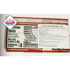 Kẹo gum Trident 50,4( 28 thanh) QUẾ không đường, hsd:12/2026