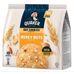 Bánh quy Quaker yến mạch túi 250gr 3 vị, hsd 11/2026