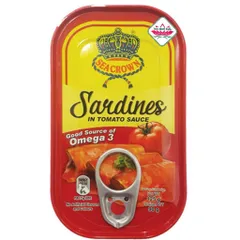 Cá trích Sea Crown 125g ngâm dầu sốt cà,hsd: 1/8/27