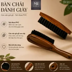 Bàn chải đánh giày lông mềm cao cấp mới, dụng cụ vệ sinh đồ da kết hợp với xi đánh giày để đạt hiệu quả tối đa