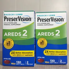 Viên uống Bausch + Lomb PreserVision® Areds 2 Formula |120/130/210 viên| Làm chậm quá trình thoái hóa điểm vàng do tuổi tác (AMD) & Bảo vệ thị lực trung tâm [S/P Chuẩn Mỹ không tem]
