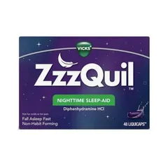Vicks ZzzQuil Thuốc Giấc Ngủ Đêm Dịphenhydramine HCl 48 LiquiCaps