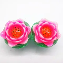 Nến hình hoa sen có đế bằng lá 6x7cm