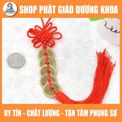 Chuỗi đồng tiền xu Ngũ Đế phong thủy chiêu tài rước lộc may mắn (xâu 5 xu) 849973